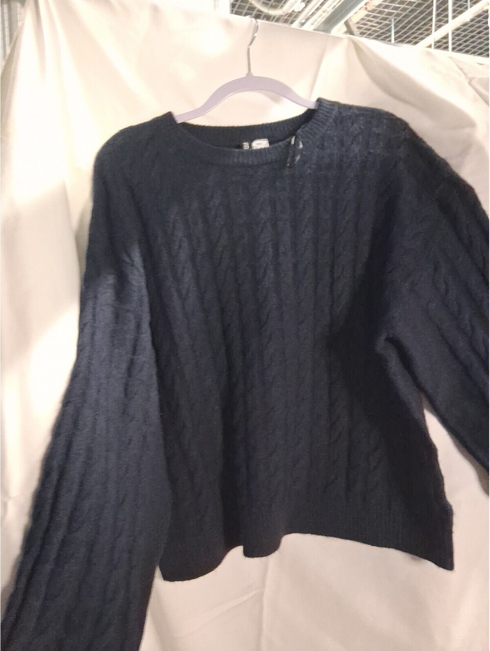 Divided Women's Cabel Knit Large Navy Blue Sweater M2